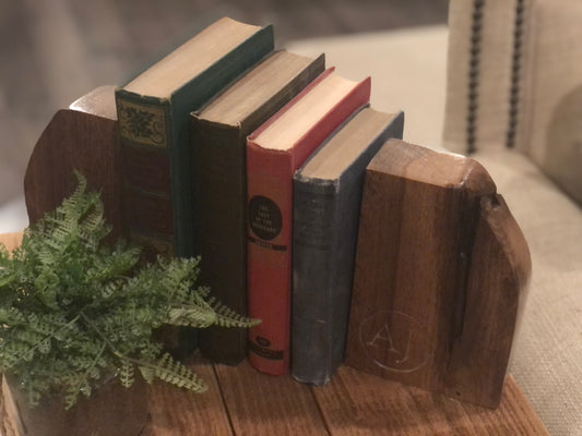 Walnut Bookends - Personalized